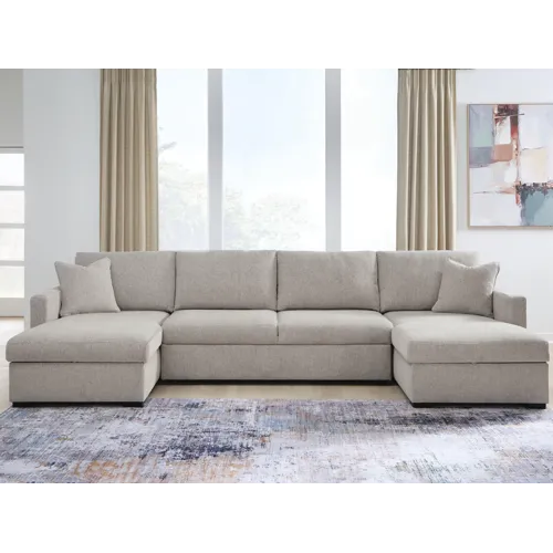 ModMax Luxe 3-Piece Double Storage Chaise Sectional with Pop Up Sleeper
