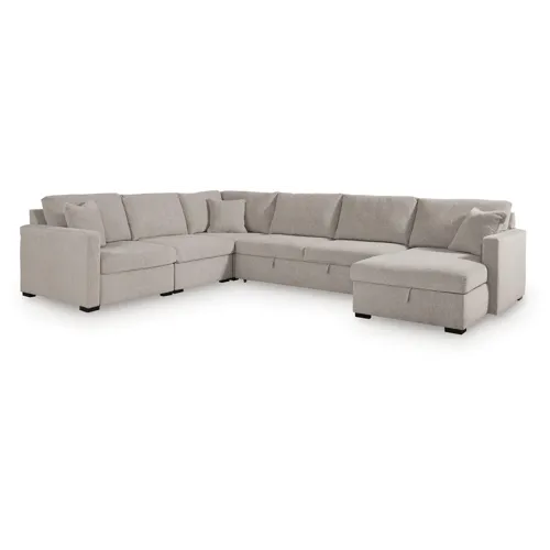 ModMax Luxe 5-Piece Sectional with Storage Chaise and Pop Up Sleeper