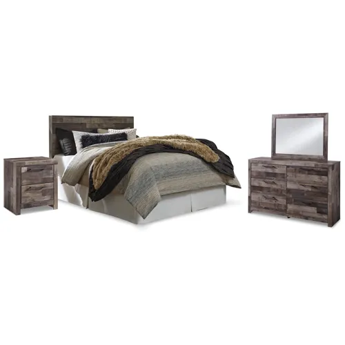 Derekson Queen Panel Headboard, Dresser, Mirror and Nightstand
