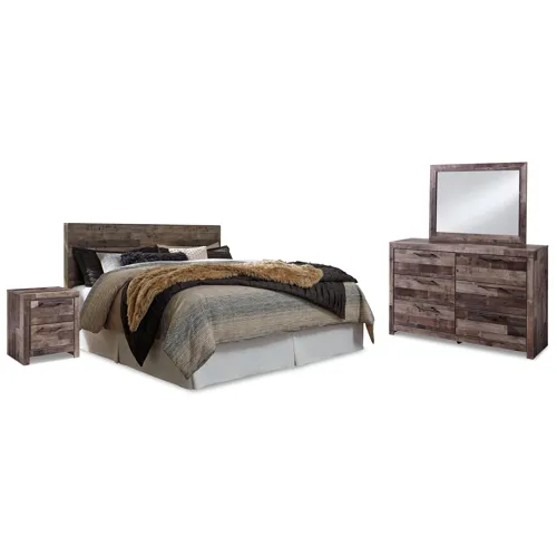 Derekson King Panel Headboard, Dresser, Mirror and Nightstand
