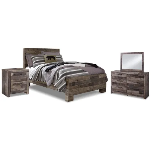 Derekson Full Panel Bed, Dresser, Mirror and Nightstand