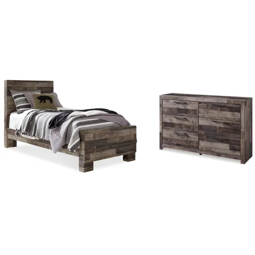 Derekson Twin Panel Bed and Dresser