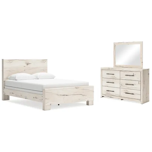 Lawroy Queen Panel Bed, Dresser and Mirror