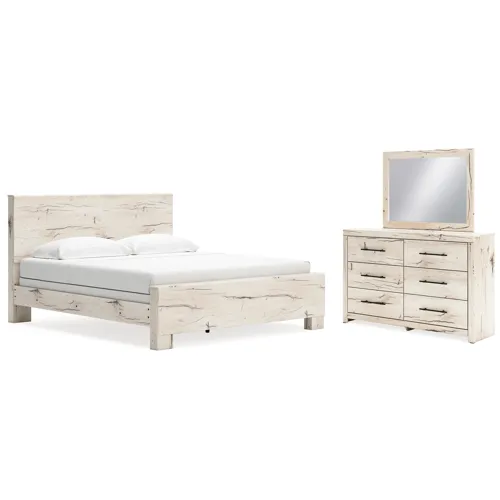 Lawroy King Panel Bed, Dresser and Mirror