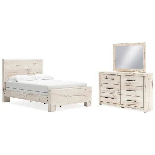 Lawroy Full Panel Bed, Dresser and Mirror