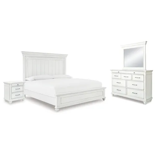 Kanwyn Queen Panel Bed, Dresser, Mirror and Nightstand