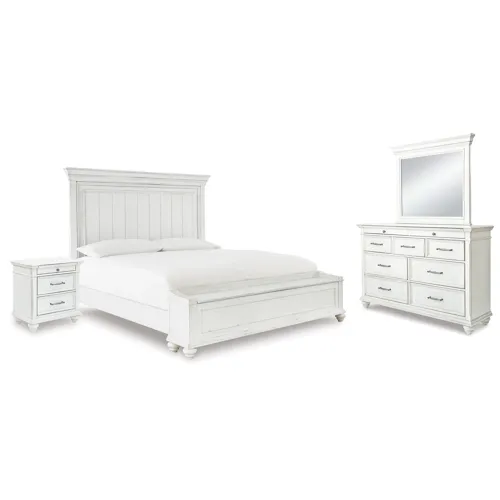 Kanwyn Queen Panel Storage Bed, Dresser, Mirror and Nightstand