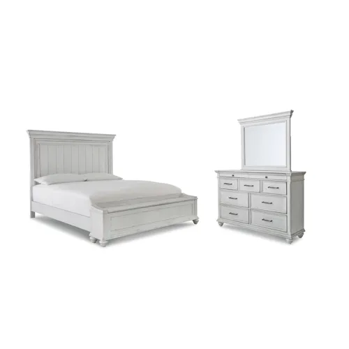 Kanwyn Queen Bed with Mirrored Dresser