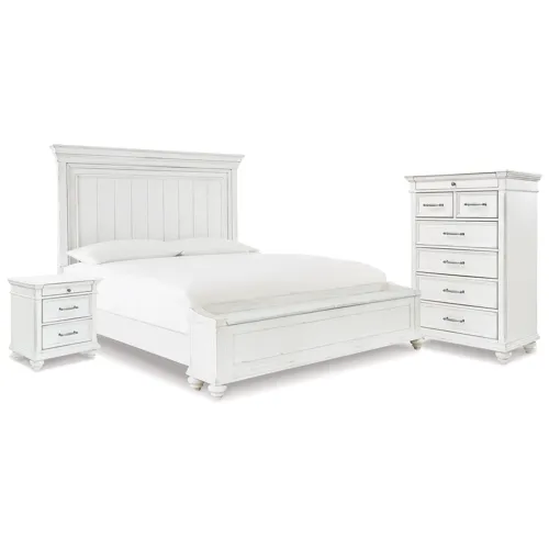Kanwyn King Panel Storage Bed, Chest and Nightstand