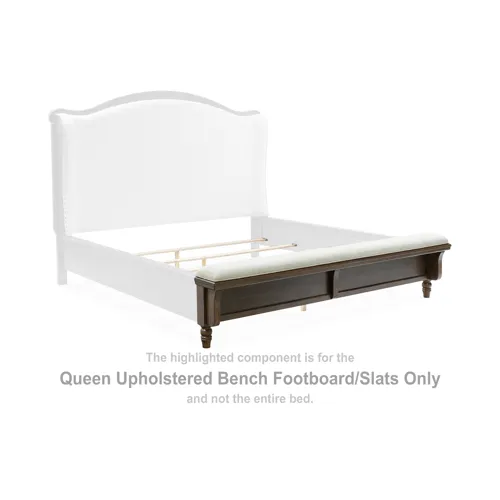 Sturlayne Queen Upholstered Bench Footboard/Slats