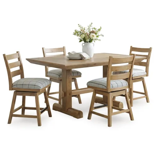 Ridgester Counter Height Dining Table and 4 Barstools