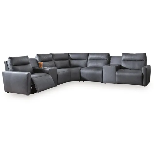 ModZ 7-Piece Power Reclining Sectional with Audio Consoles