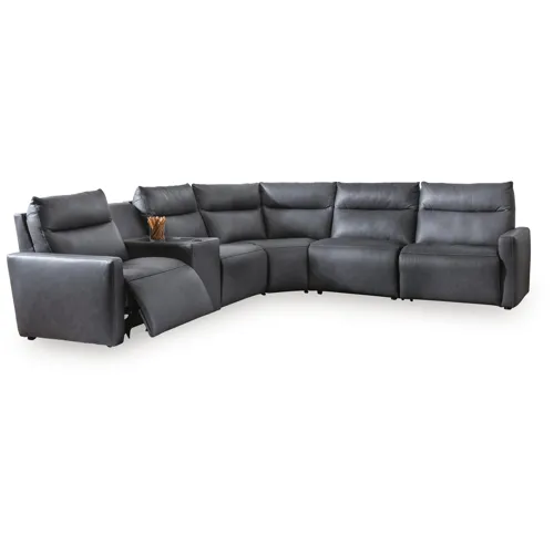 ModZ 6-Piece Power Reclining Sectional with Audio Console