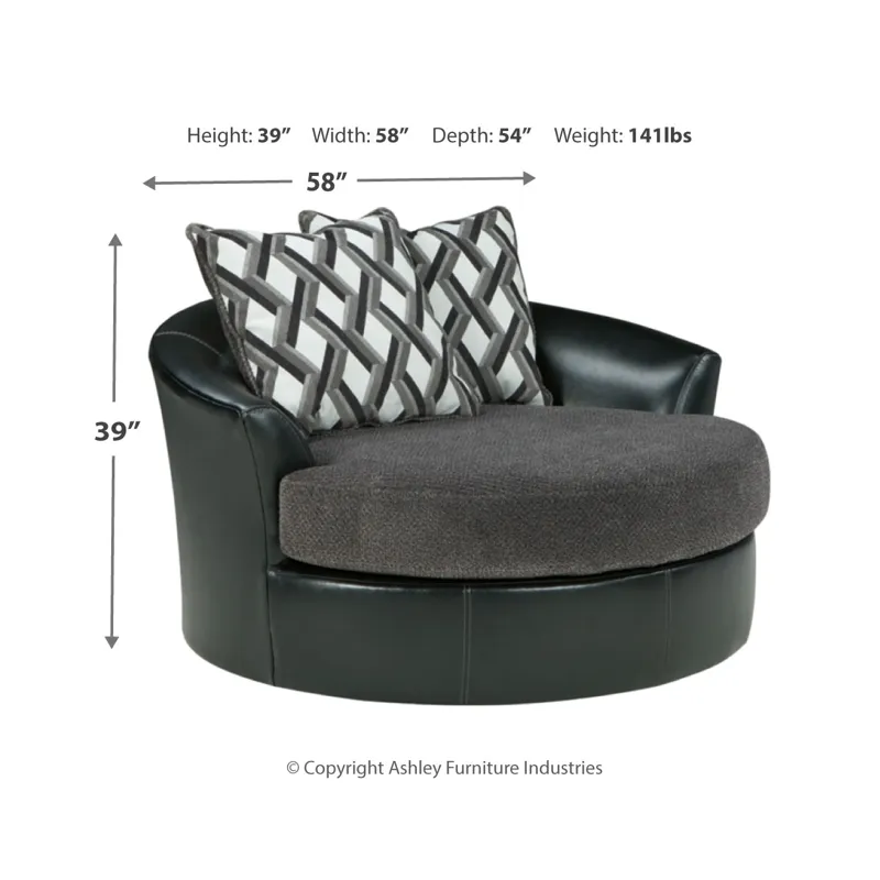 Kumasi 2-Piece Sectional with Chaise and Swivel Accent Chair