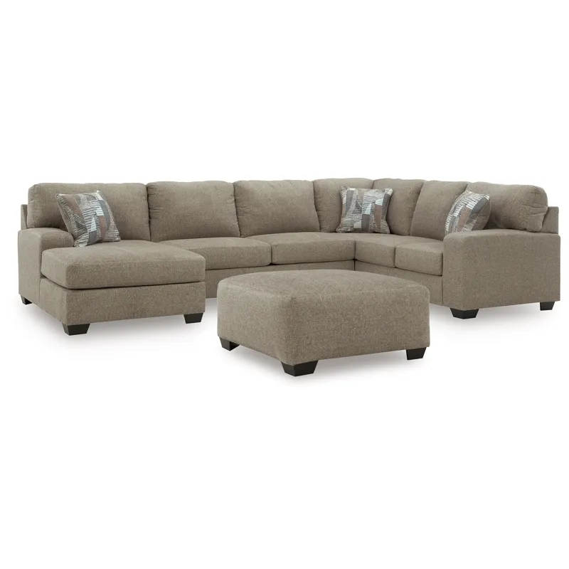 Newellen 3-Piece Sectional and Oversized Ottoman