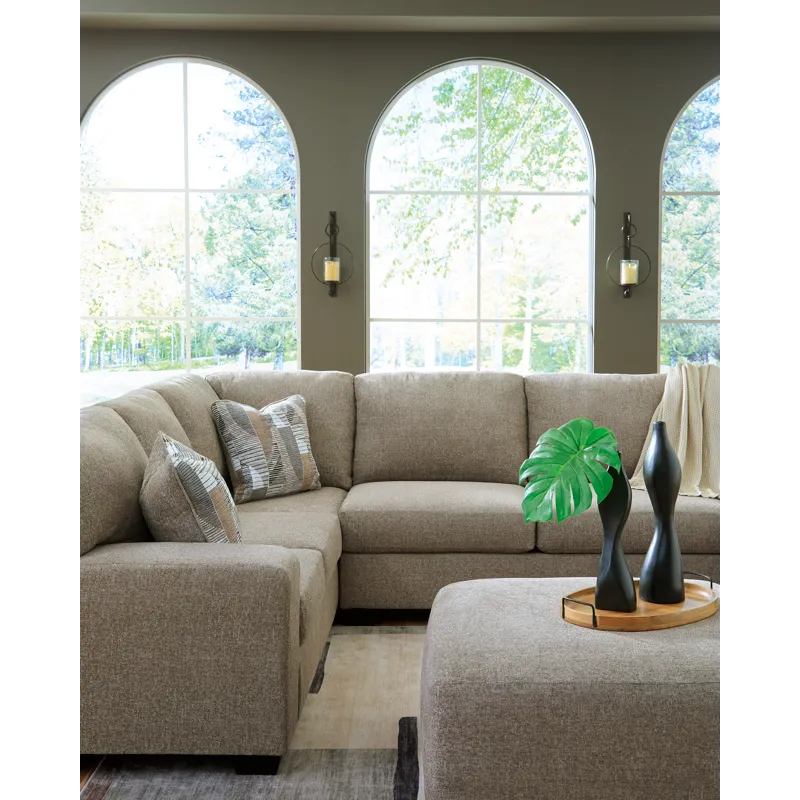 Newellen 3-Piece Sectional and Oversized Ottoman