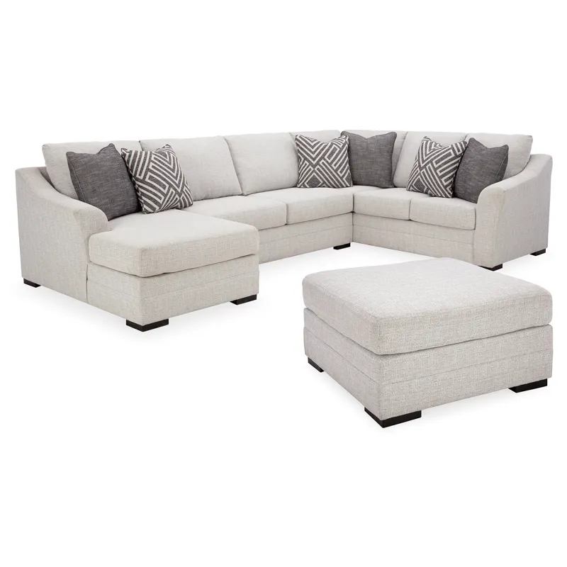 Koralynn 3-Piece Sectional and Oversized Accent Ottoman