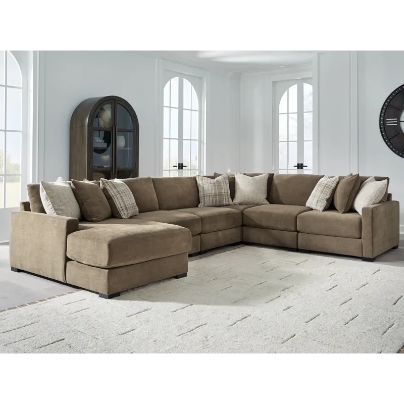 Camellia-Court 6-Piece Sectional with Chaise