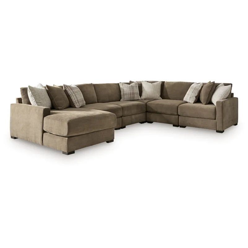 Camellia-Court 6-Piece Sectional with Chaise