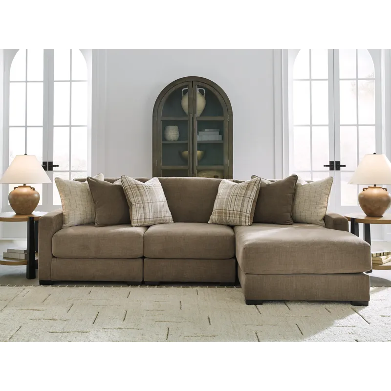Camellia-Court 3-Piece Sectional with Chaise