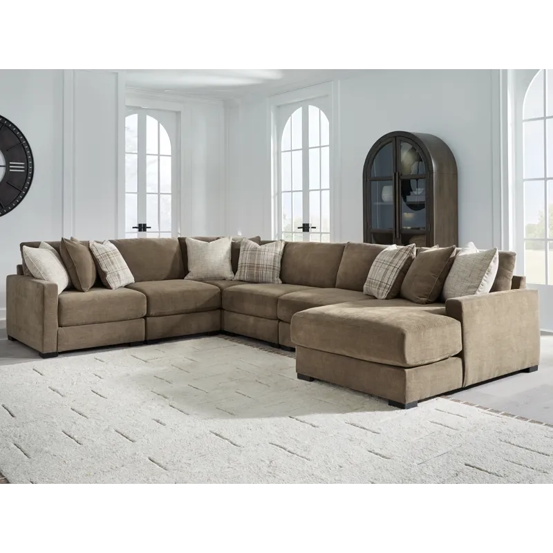 Camellia-Court 6-Piece Sectional with Chaise