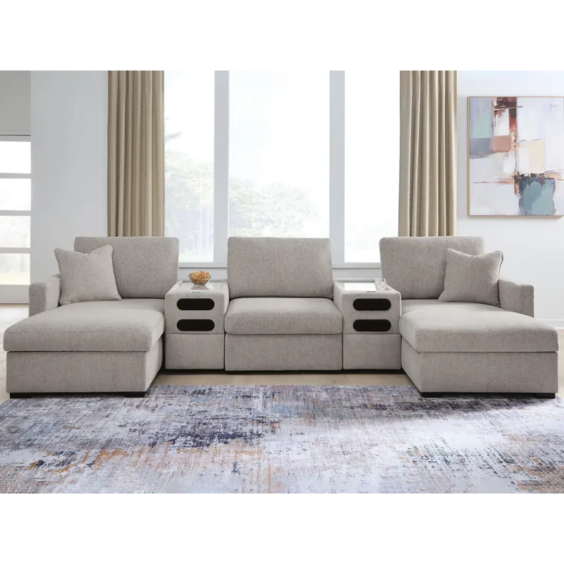 ModMax Luxe 5-Piece Double Chaise Sectional with Audio Consoles
