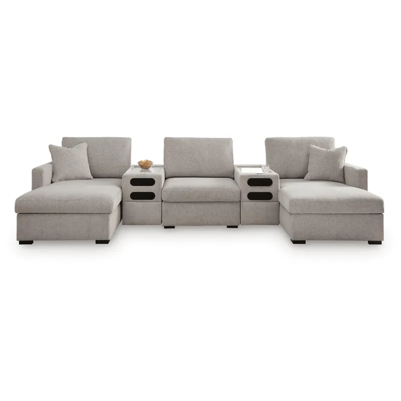 ModMax Luxe 5-Piece Double Chaise Sectional with Audio Consoles
