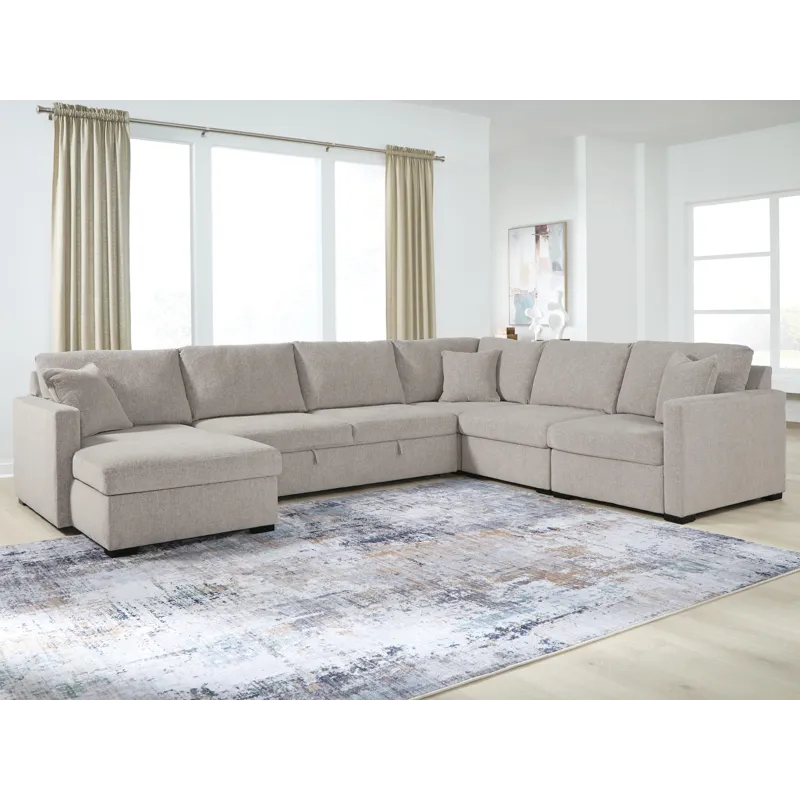 ModMax Luxe 5-Piece Sectional with Chaise and Pop Up Sleeper
