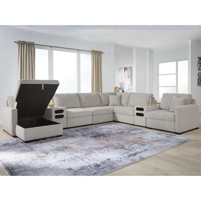 ModMax Luxe 8-Piece Sectional with Storage Chaise and Audio Consoles