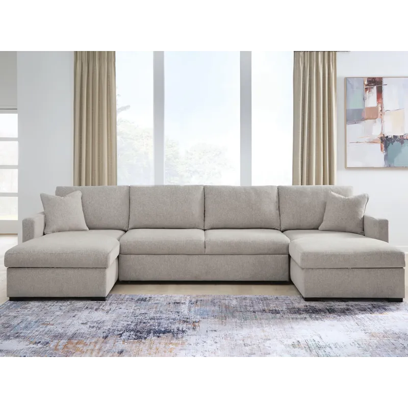 ModMax Luxe 3-Piece Double Storage Chaise Sectional with Pop Up Sleeper