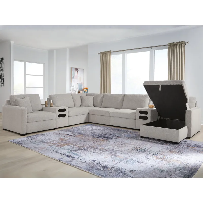 ModMax Luxe 8-Piece Sectional with Storage Chaise and Audio Consoles