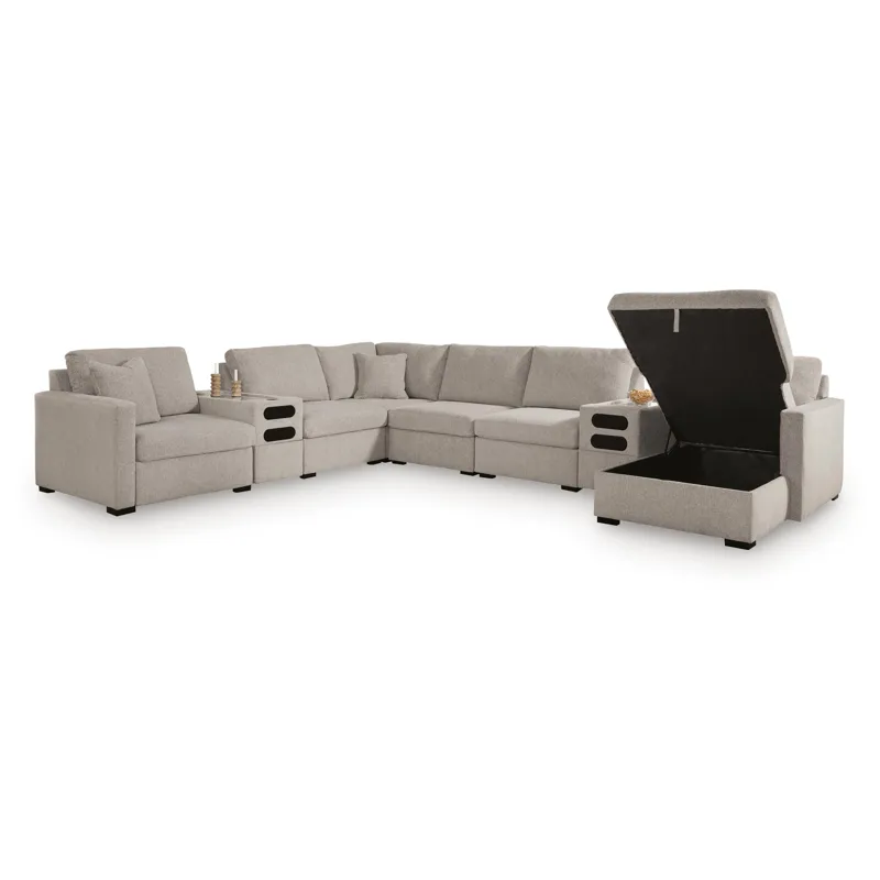 ModMax Luxe 8-Piece Sectional with Storage Chaise and Audio Consoles