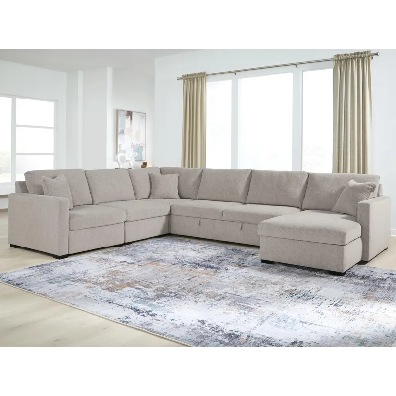 ModMax Luxe 5-Piece Sectional with Chaise and Pop Up Sleeper