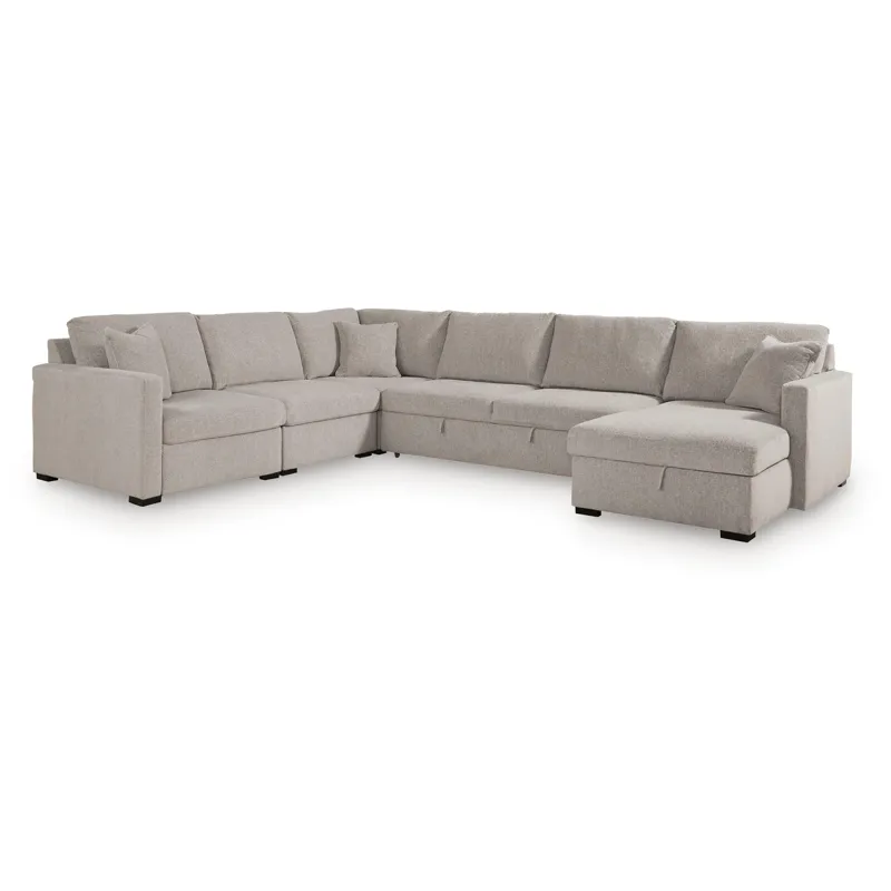 ModMax Luxe 5-Piece Sectional with Storage Chaise and Pop Up Sleeper