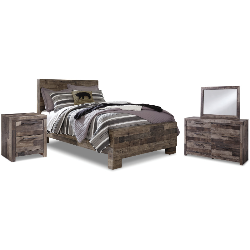 Derekson Full Panel Bed, Dresser, Mirror and Nightstand B200B69 at