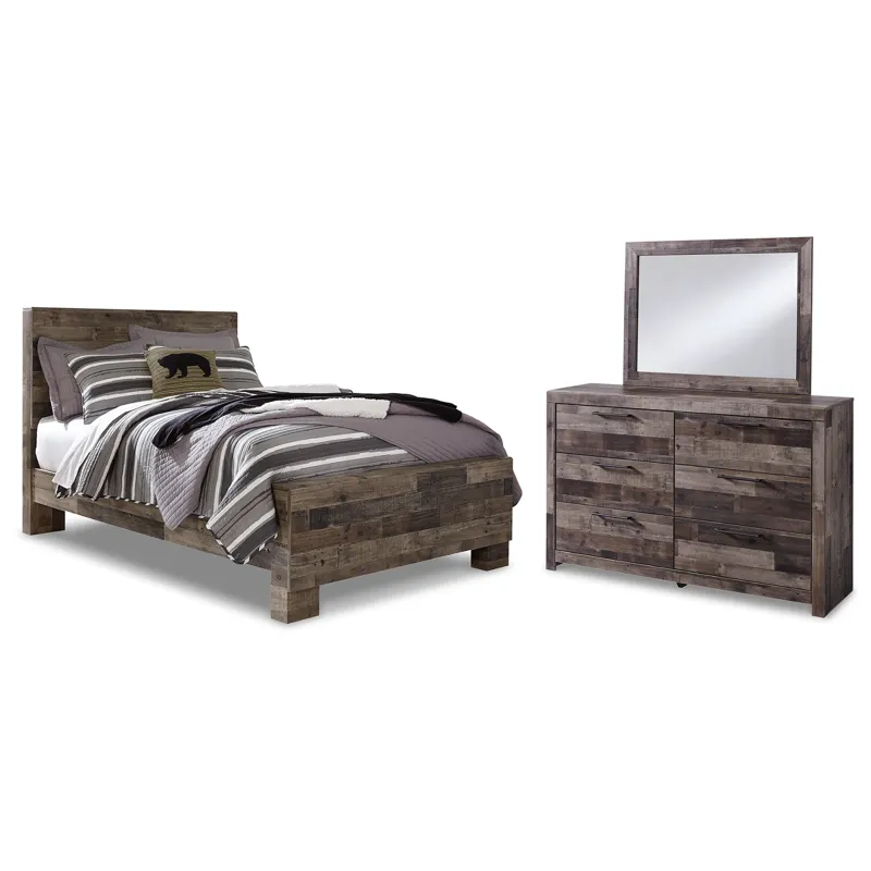 Derekson Full Panel Bed, Dresser and Mirror