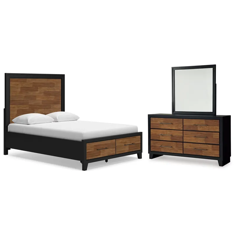 Kraeburn Queen Panel Storage Bed, Dresser and Mirror