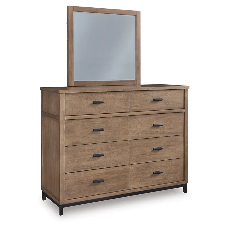 Tomtyn Queen Upholstered Bed, Dresser and Mirror