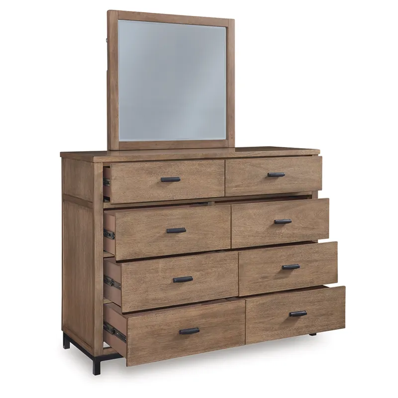 Tomtyn Queen Upholstered Bed, Dresser and Mirror