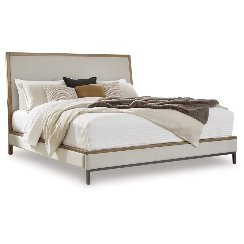 Tomtyn Queen Upholstered Bed, Dresser and Mirror