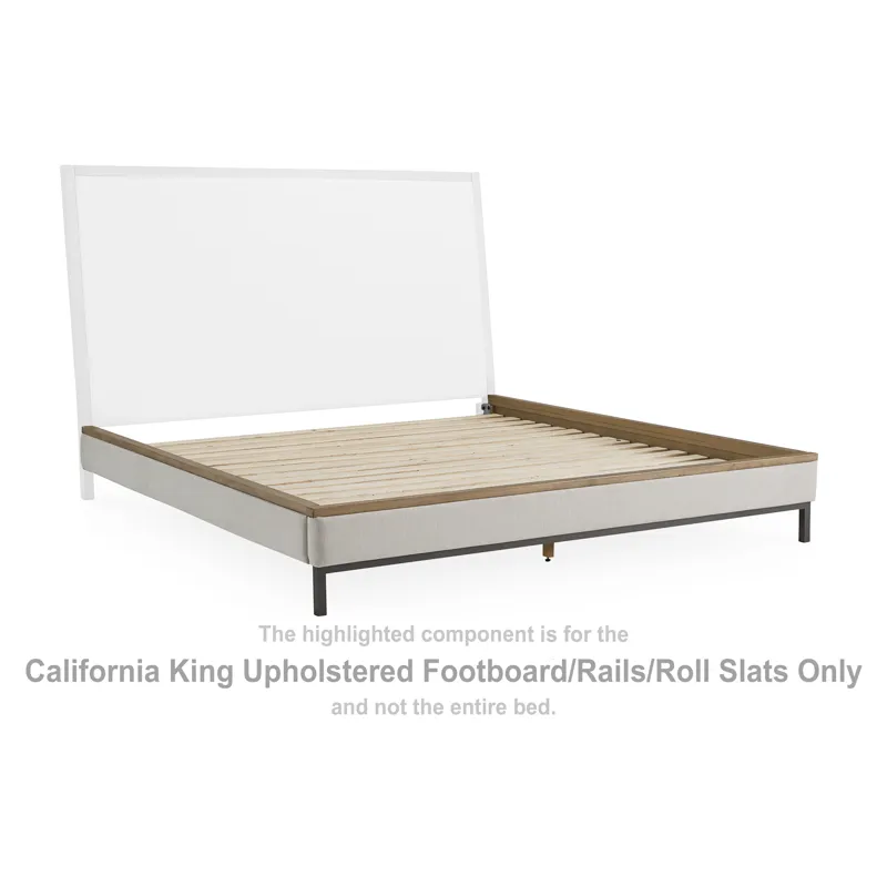 Tomtyn California King Upholstered Footboard/Rails/Roll Slats