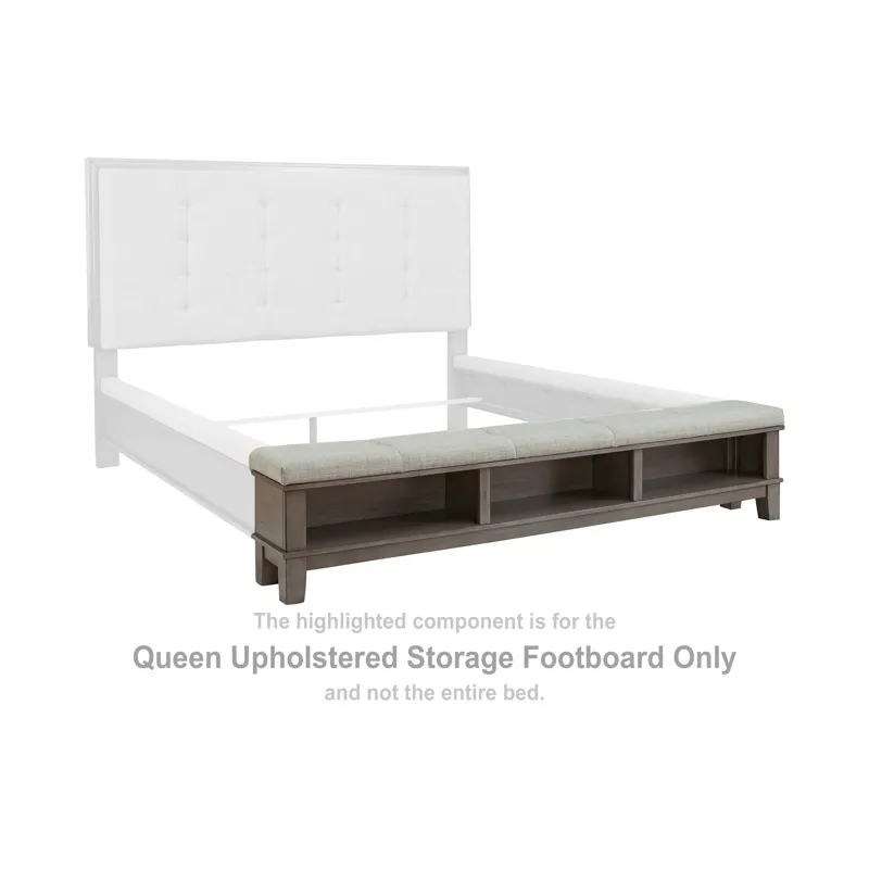 Hallanden Queen Upholstered Storage Footboard