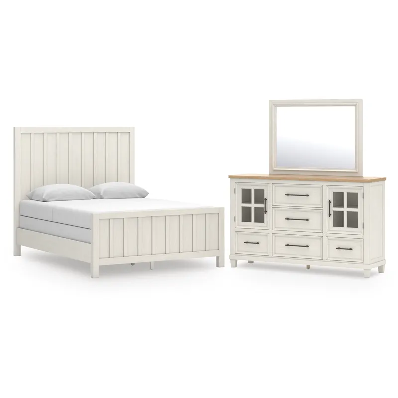 Shaybrock Queen Panel Bed, Dresser and Mirror