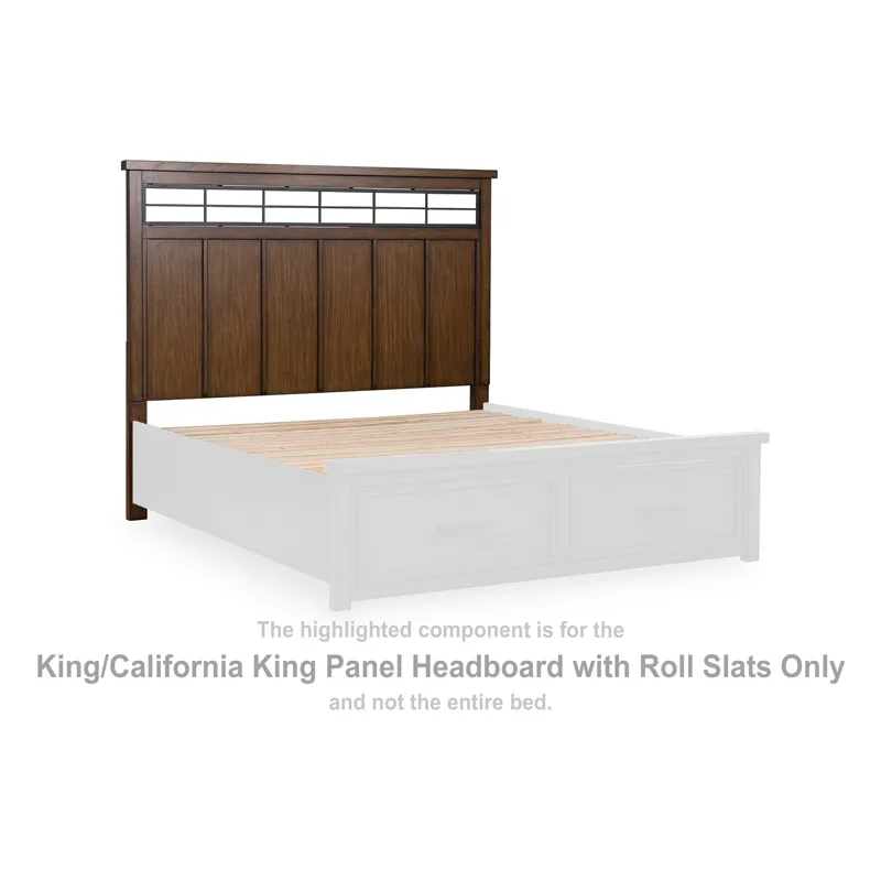 Taffenbrook King/California King Panel Headboard with Roll Slats