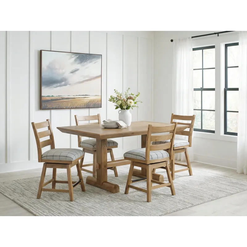 Ridgester Counter Height Dining Table and 4 Barstools