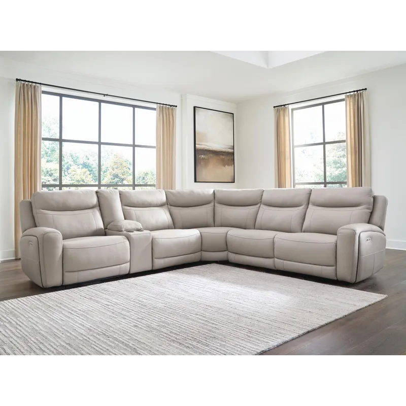 Gravier 6-Piece Power Reclining Sectional with Storage Console