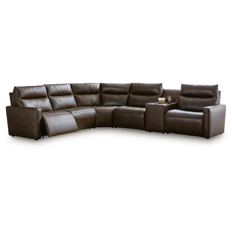 ModZ 6-Piece Power Reclining Sectional with Audio Console