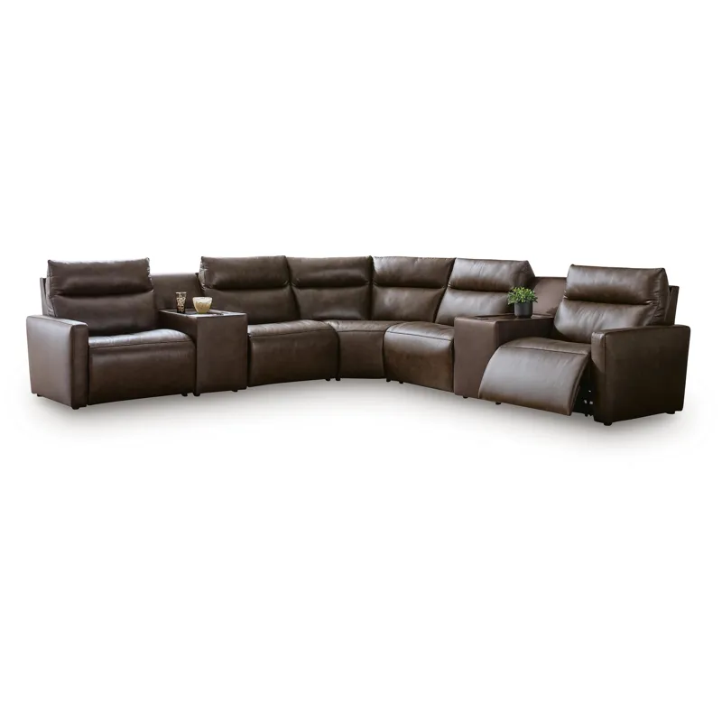 ModZ 7-Piece Power Reclining Sectional with Audio Consoles