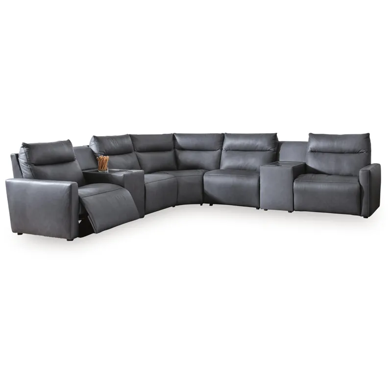 ModZ 7-Piece Power Reclining Sectional with Audio Consoles
