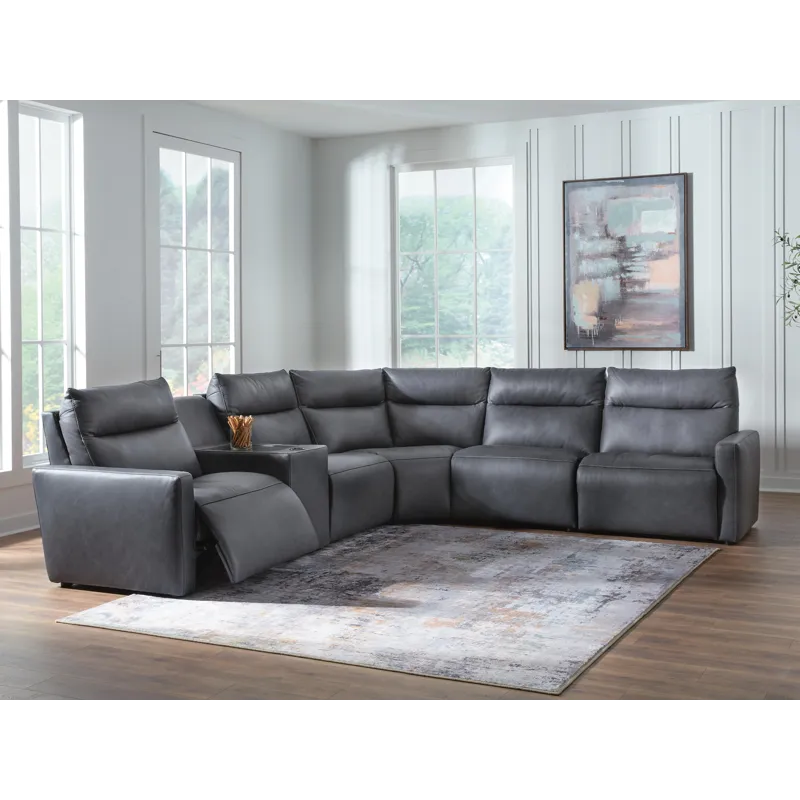 ModZ 6-Piece Power Reclining Sectional with Audio Console